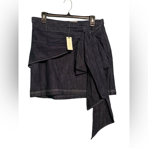 Anthropologie Pilcro Bow Denim Mini Skirt Size 12 - Picture 4 of 8